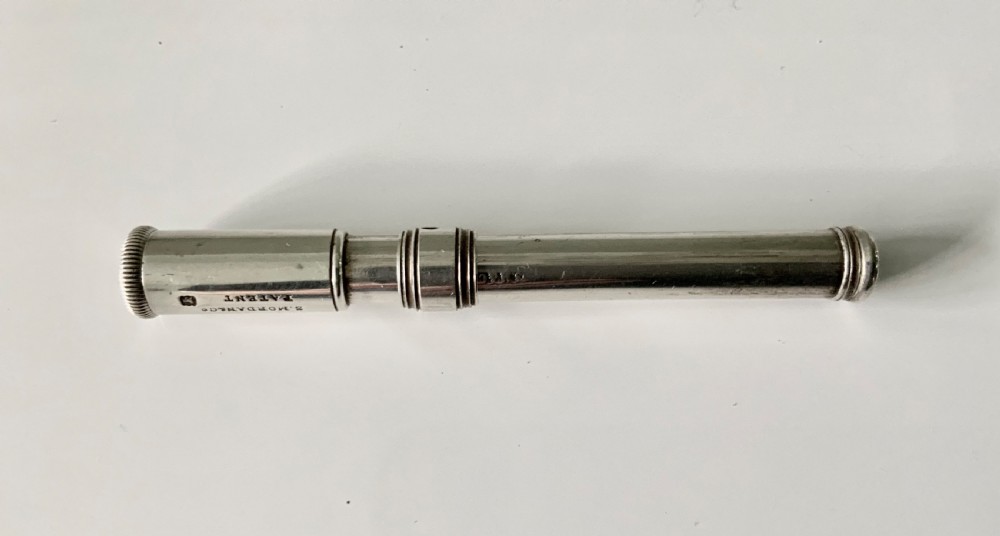 Very rare Sampson Mordan silver pencil and sharpener combination
  View V