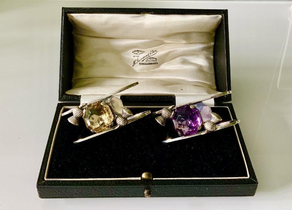 Stunning pair of silver napkin rings