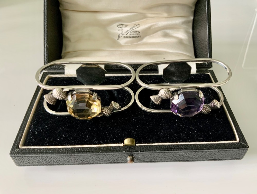 Stunning pair of silver napkin rings View III