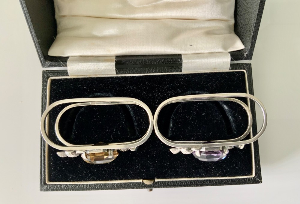 Stunning pair of silver napkin rings View IV