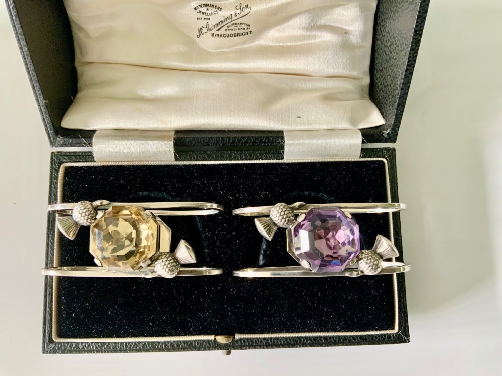 Stunning pair of silver napkin rings View V