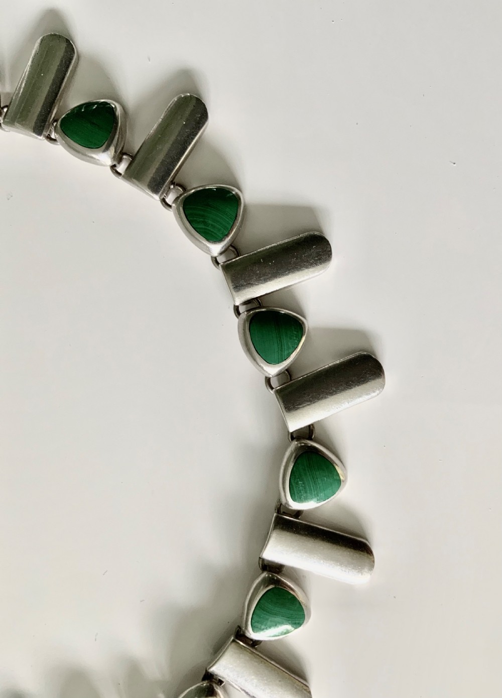 Mexican silver and Malachite necklace  View III