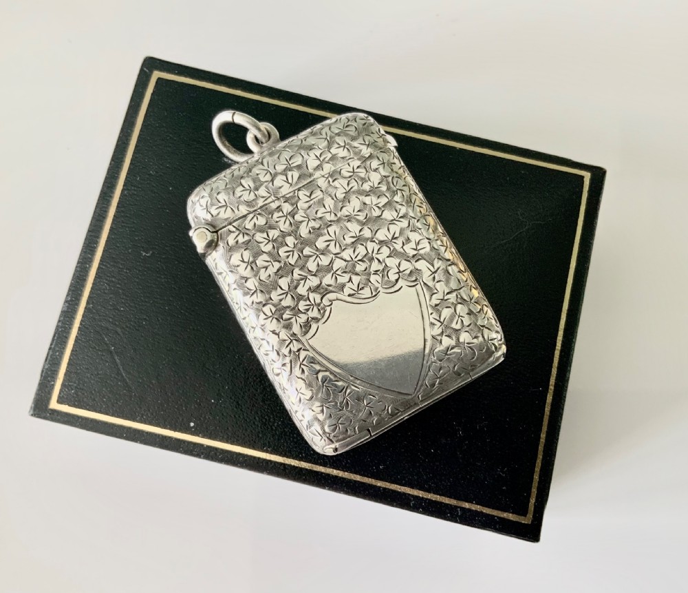 Silver Vesta case with photograph frame