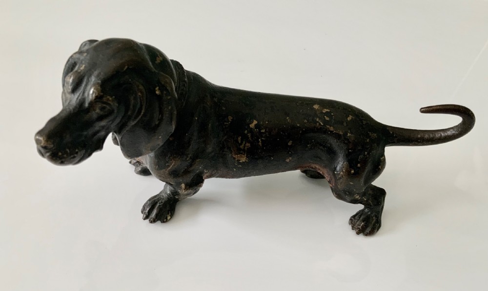 Bronze cold painted hound dog View II