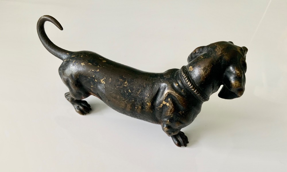 Bronze cold painted hound dog View III