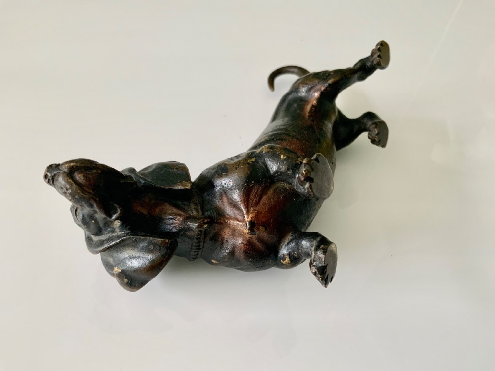 Bronze cold painted hound dog View VII
