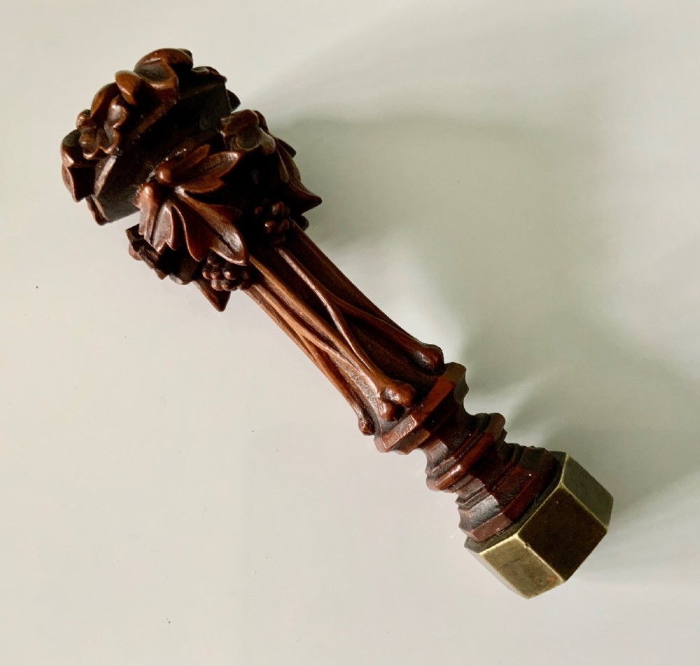 Carved wooden desk seal