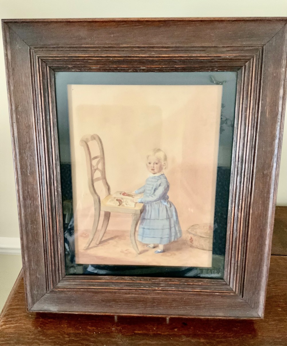 Victorian watercolour of a young girl