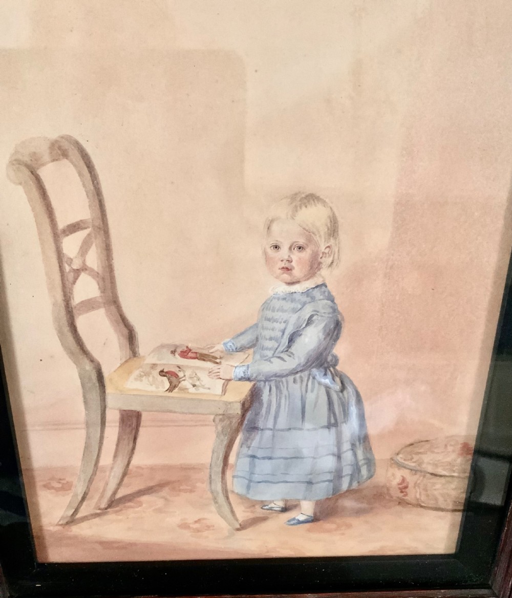 Victorian watercolour of a young girl View II