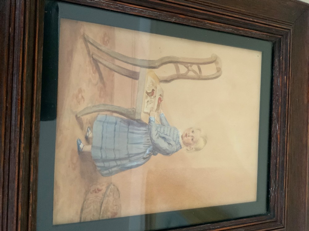 Victorian watercolour of a young girl View III