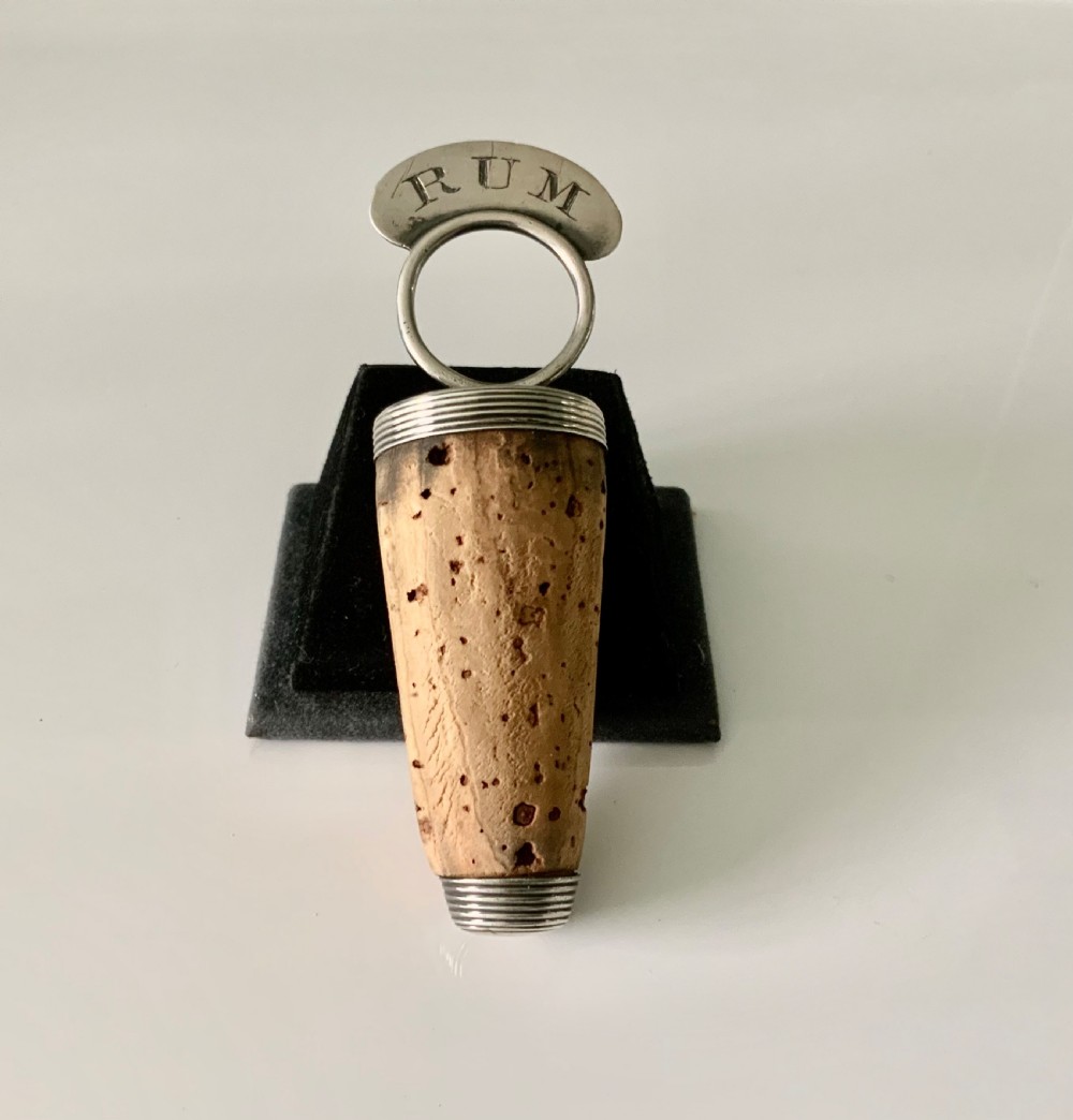 Georgian silver mounted cork RUM
