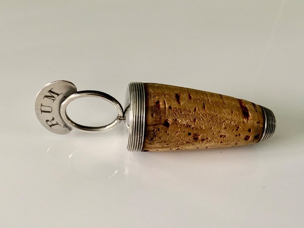 Georgian silver mounted cork RUM View VII