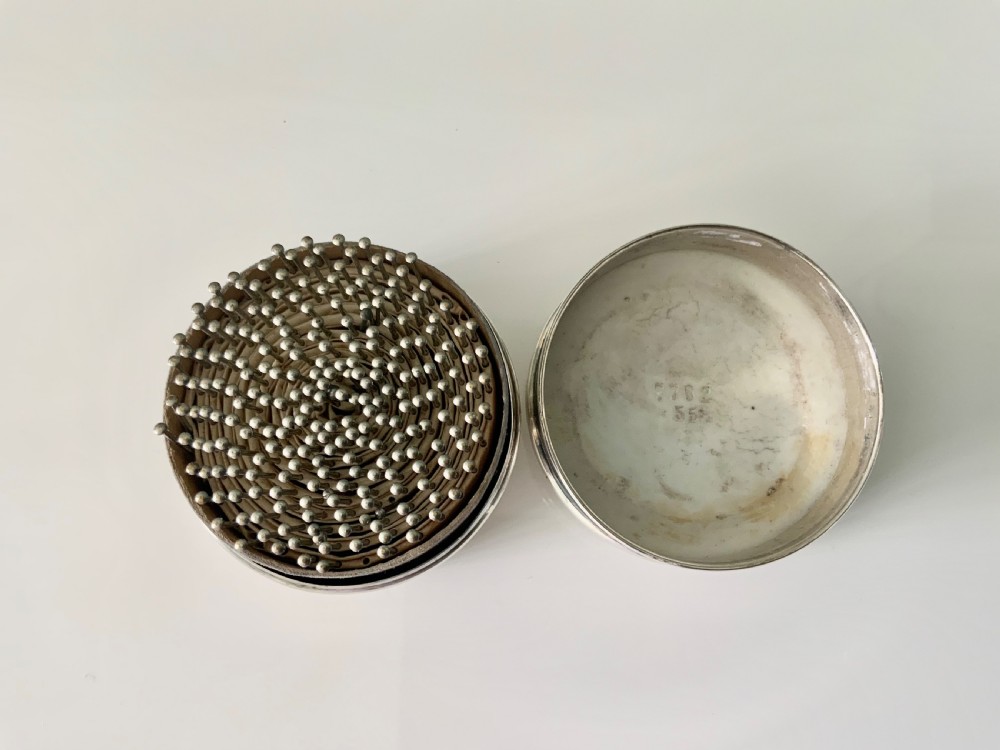 Silver & porcelain pin holder View II