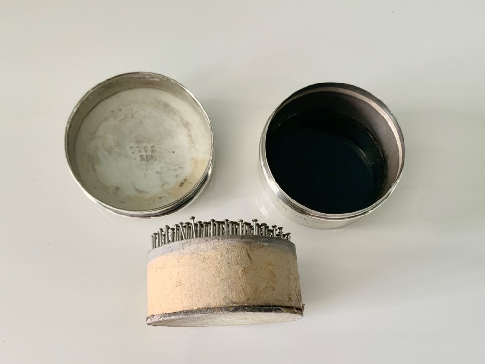 Silver & porcelain pin holder View III