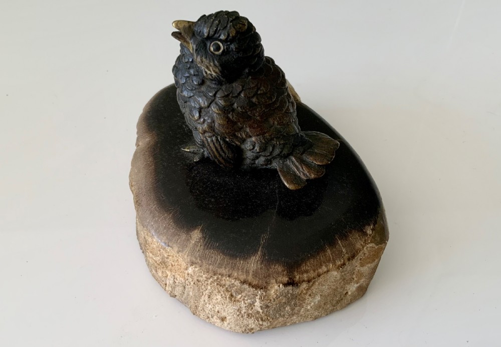 Cold painted bronze bird View II