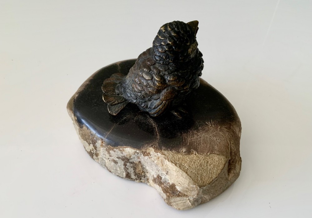 Cold painted bronze bird View V