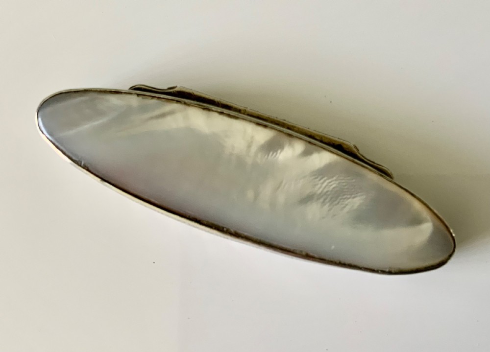 Georgian silver & mother of pearl toothpick box