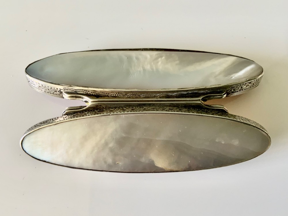 Georgian silver & mother of pearl toothpick box View VI