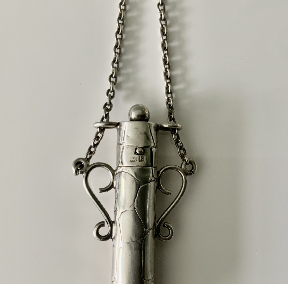 Silver chatelaine receptacle - Archery View V