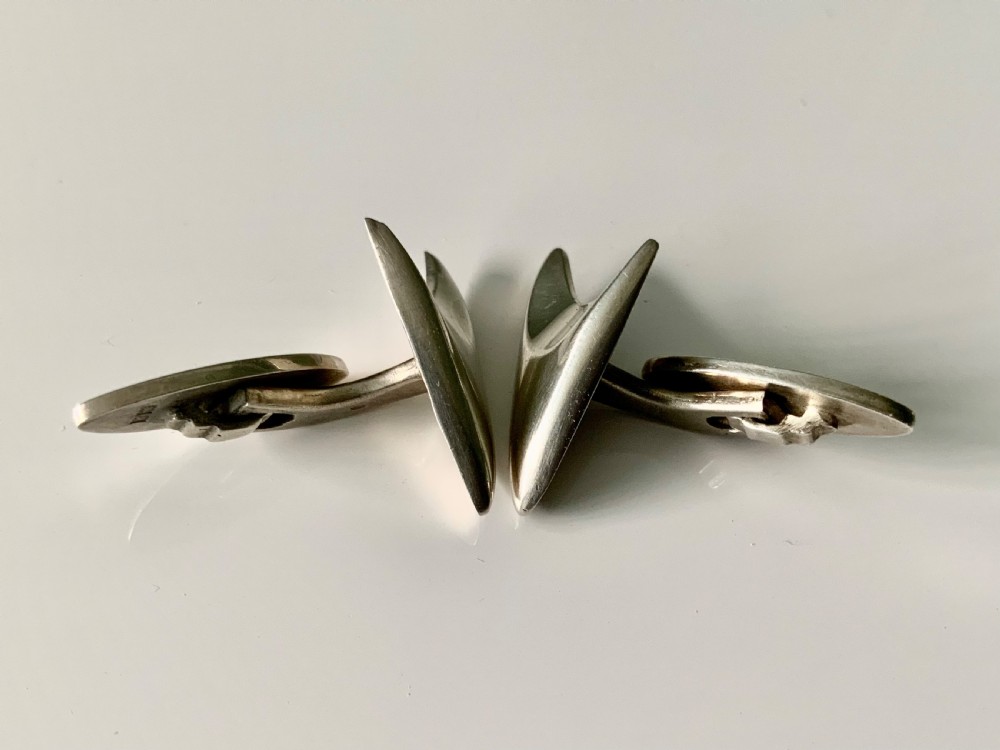 Modernist silver cufflinks - Ernest Blyth View II