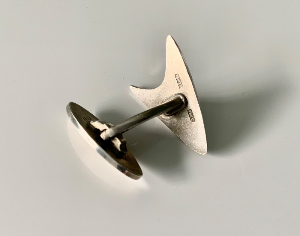Modernist silver cufflinks - Ernest Blyth View IV