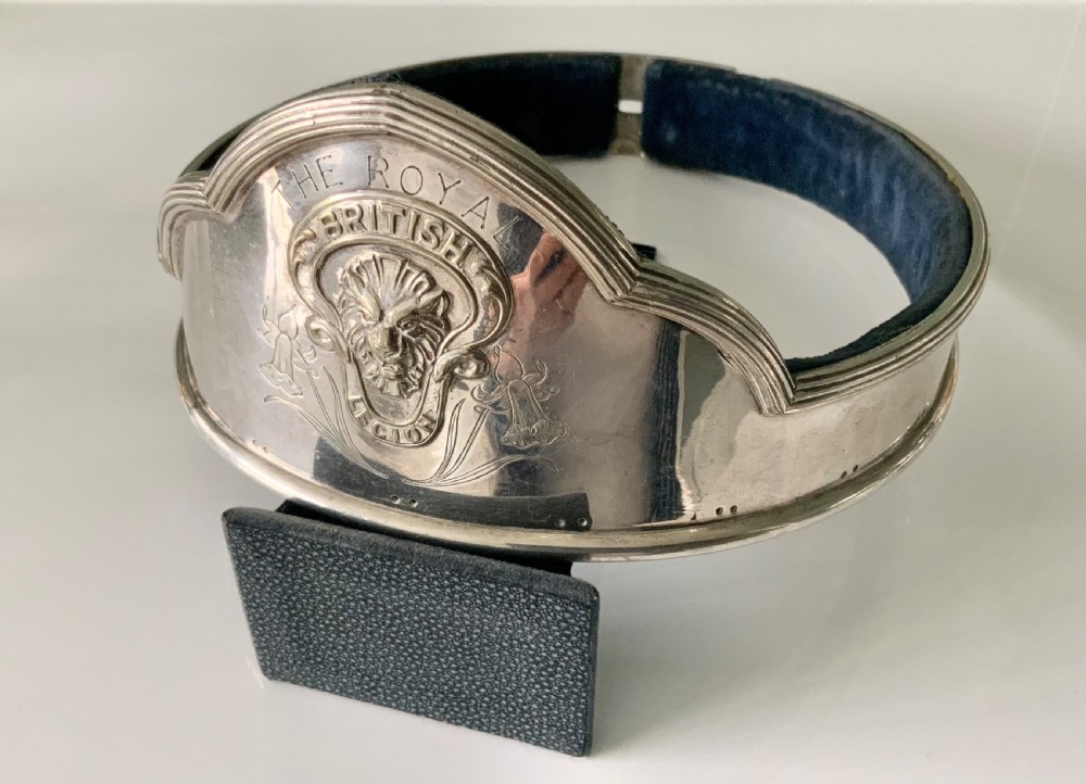 Silver plated ceremonial goat collar - British Legion
