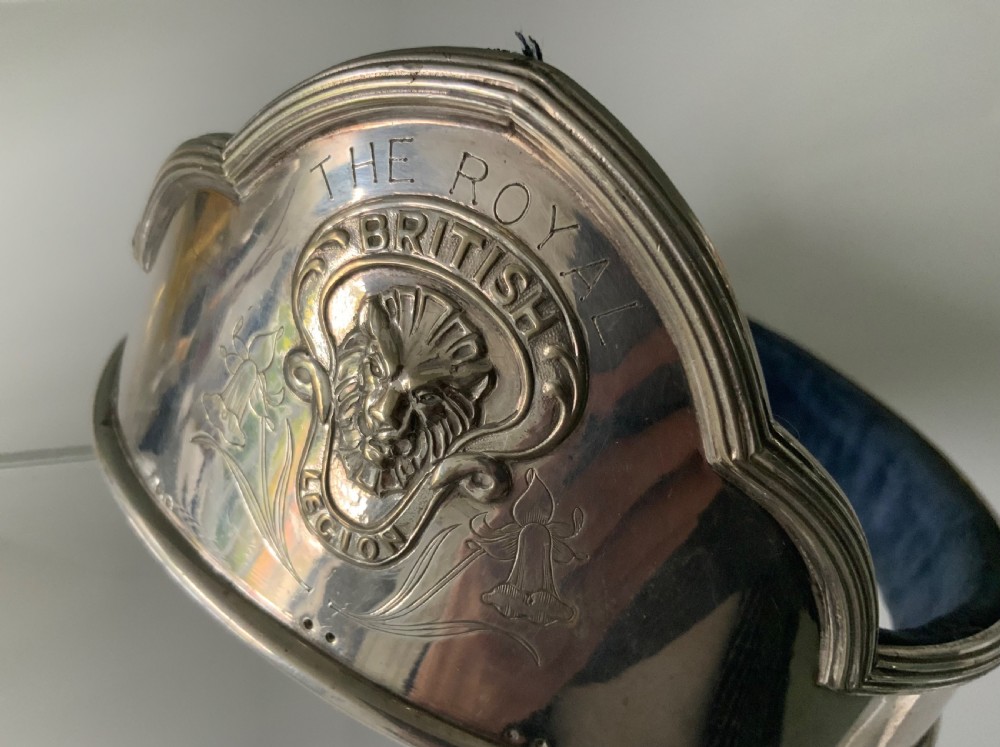 Silver plated ceremonial goat collar - British Legion View II