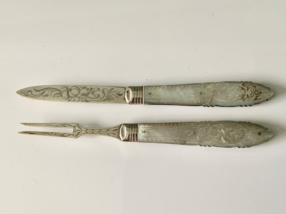 Silver Fruit Knife and Fork - Original box View V