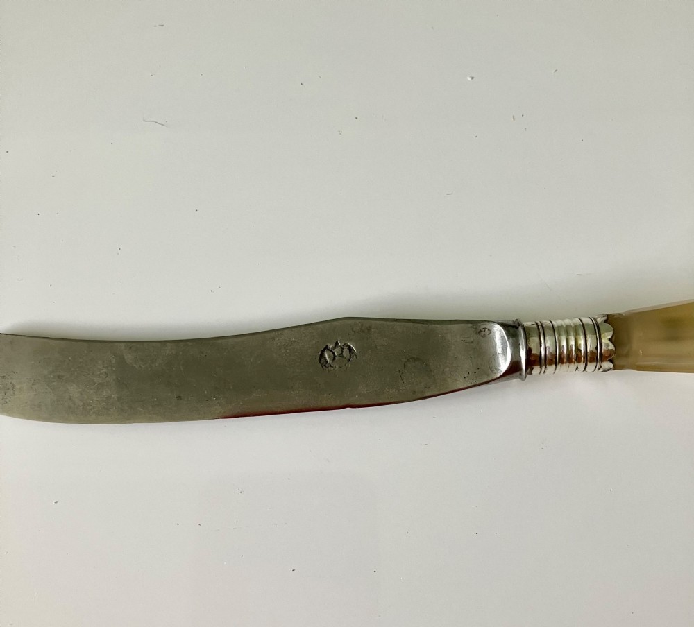 18th Century agate handled knife & fork View IV