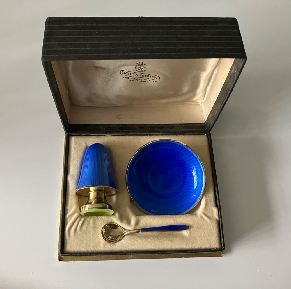 David Anderson silver & enamel condiment