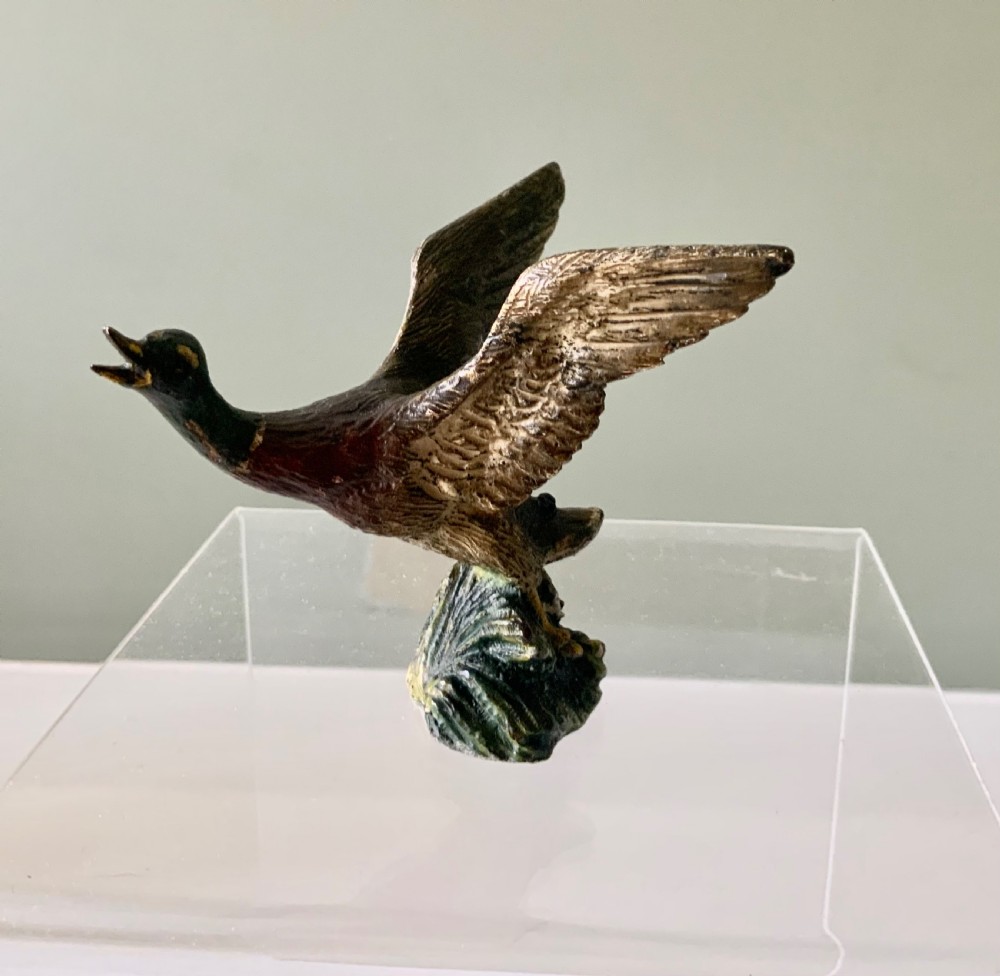 Cold painted bronze duck