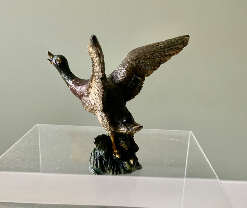 Cold painted bronze duck View II
