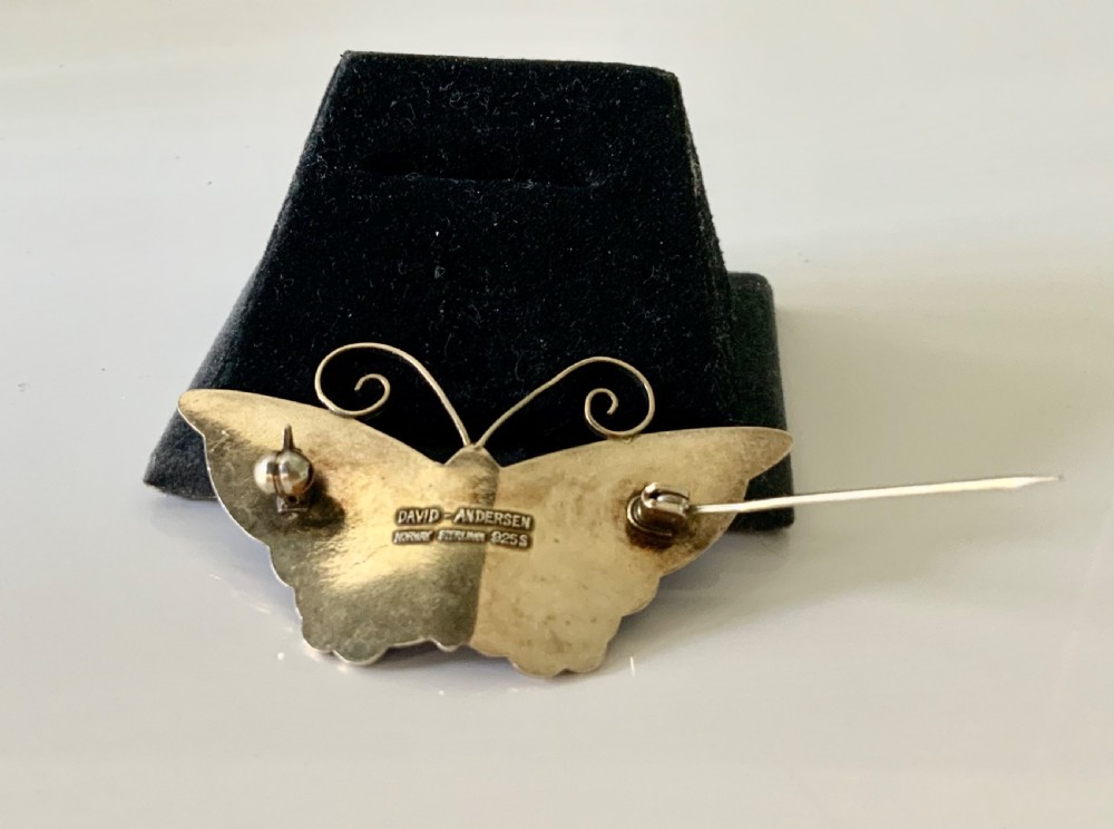 David Anderson silver & enamel butterfly brooch View III