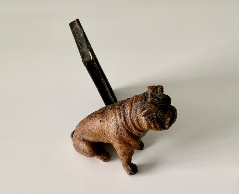 Cold painted bulldog with photograph frame View III