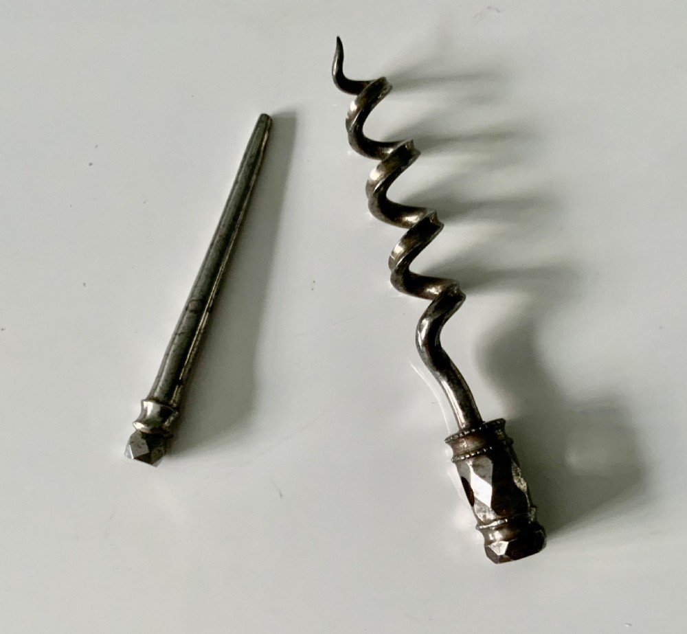 18th century steel worm and peg corkscrew View II