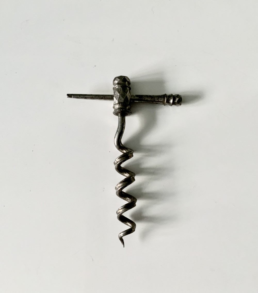 18th century steel worm and peg corkscrew View III