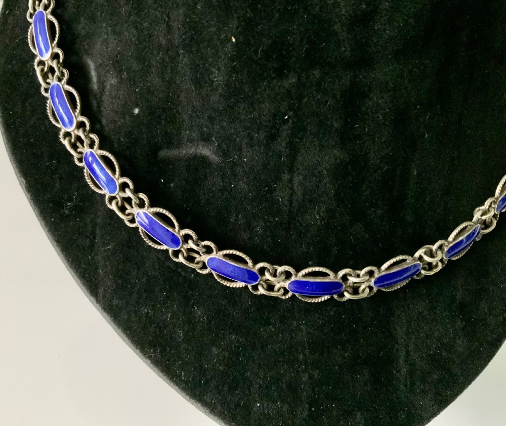 Norwegian silver and enamel necklace View II