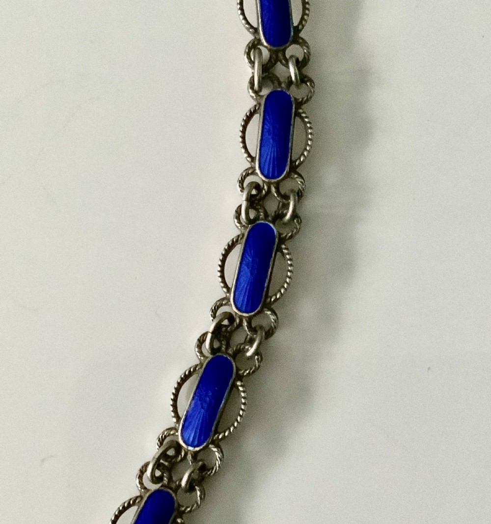 Norwegian silver and enamel necklace View V