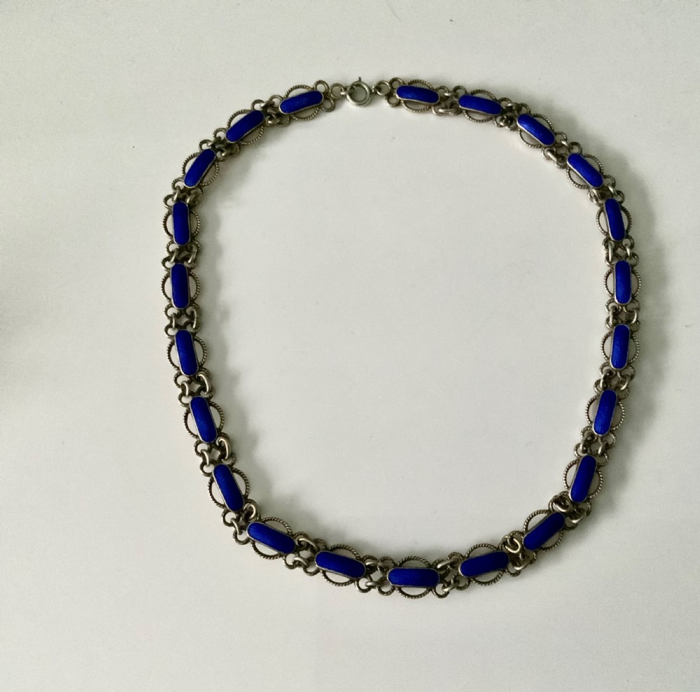 Norwegian silver and enamel necklace View VI