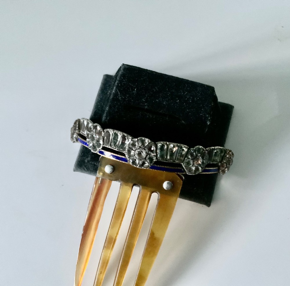Georgian silver & paste hair comb View II