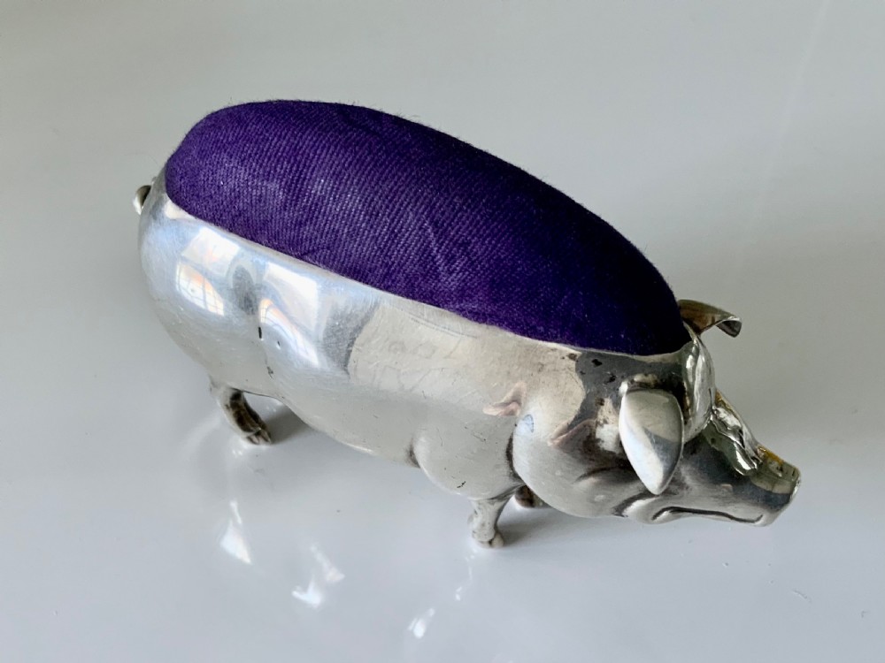 Silver Pig pin cushion  View III
