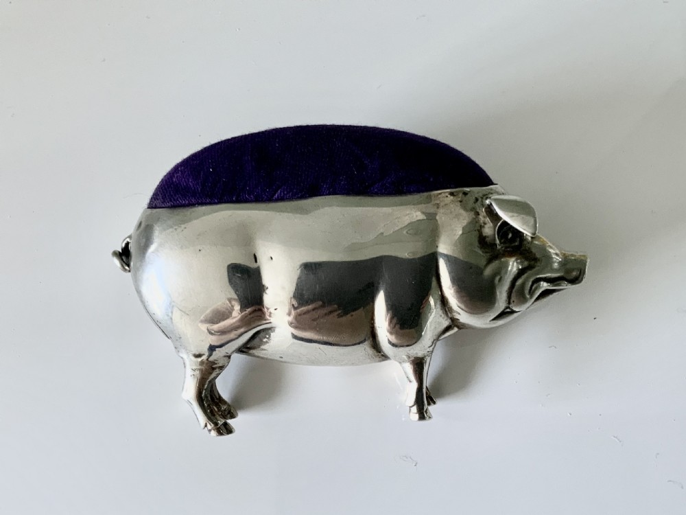 Silver Pig pin cushion  View V