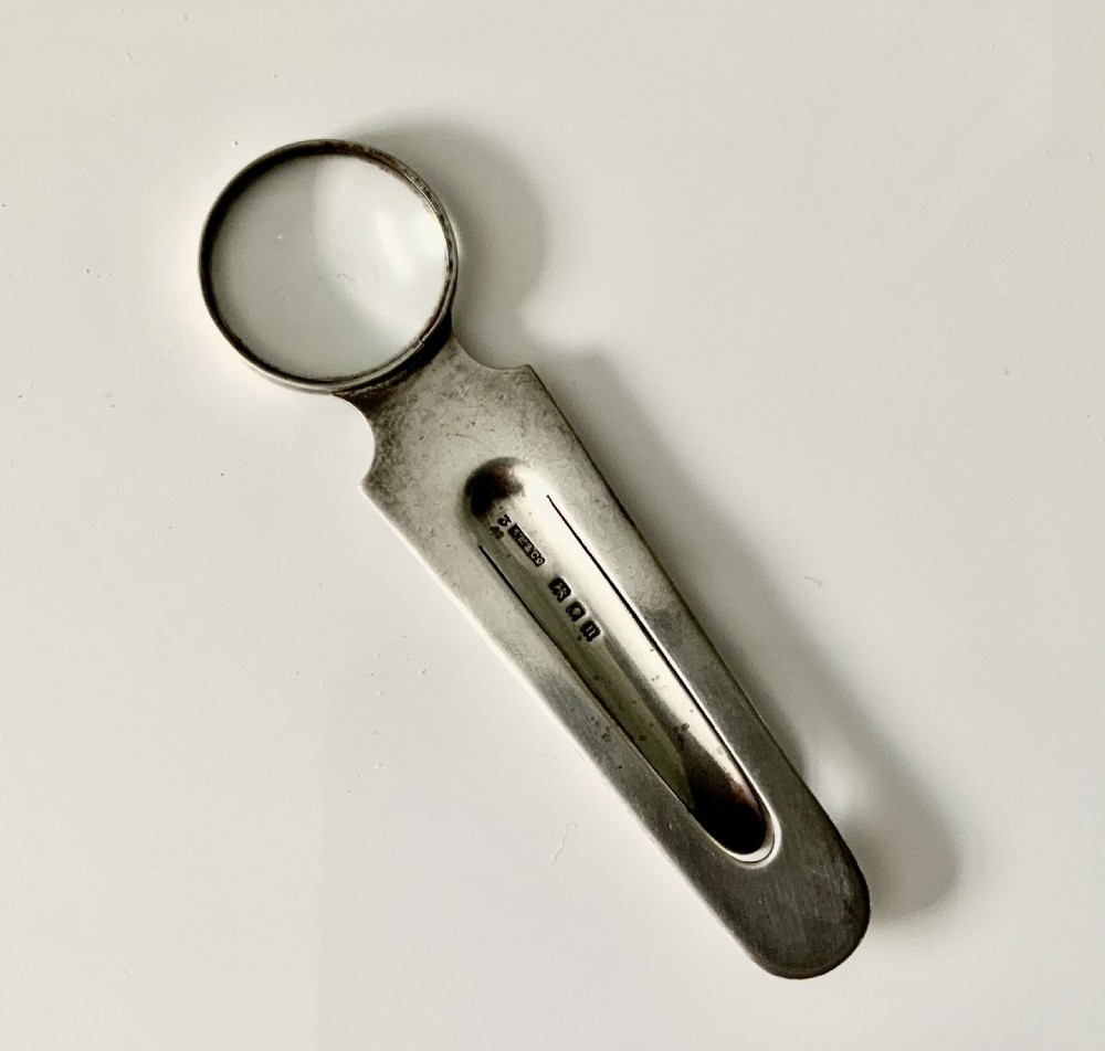 Sampson Mordan silver bookmark and magnifying glass View II