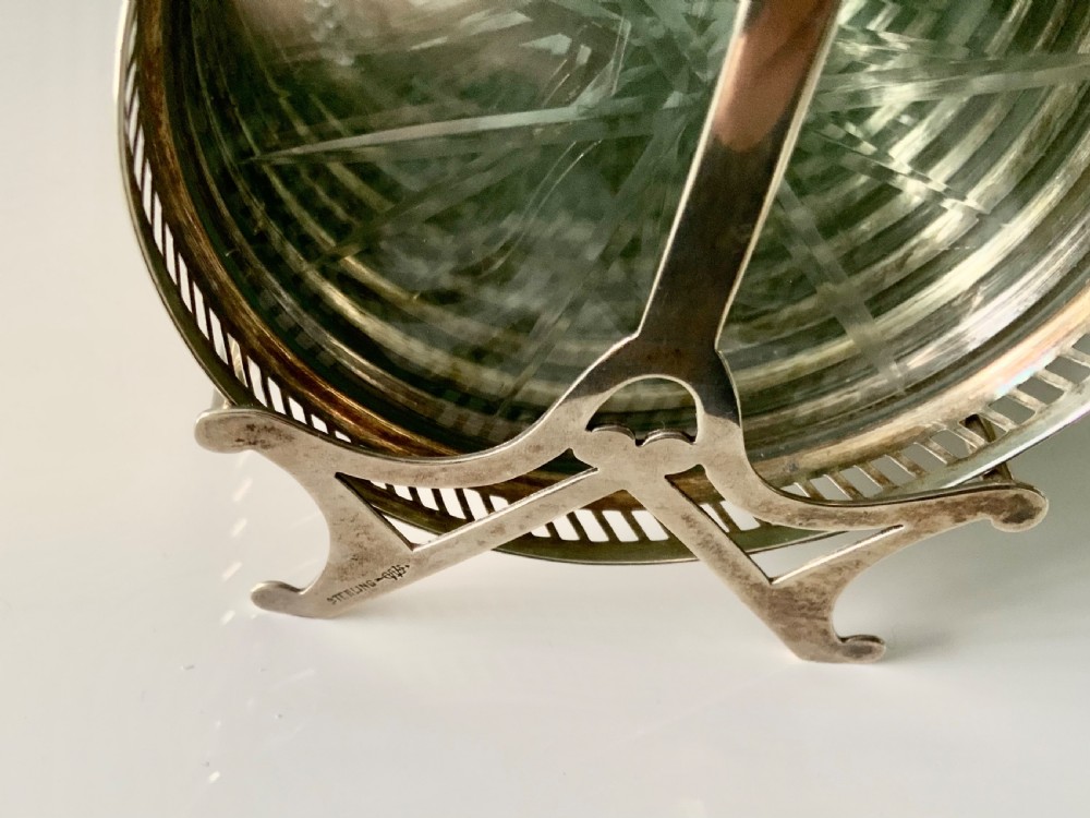 American silver and glass coaster set  View III