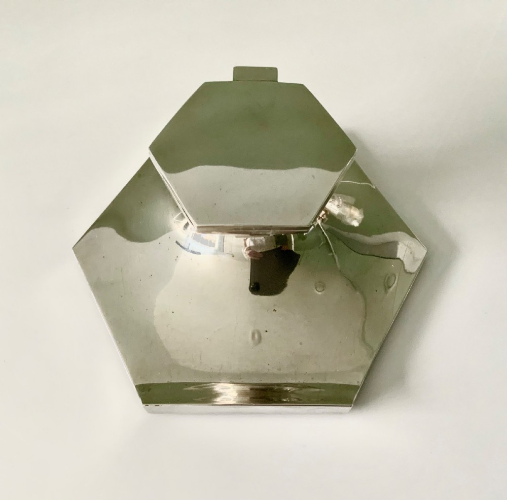 Art Deco silver inkwell