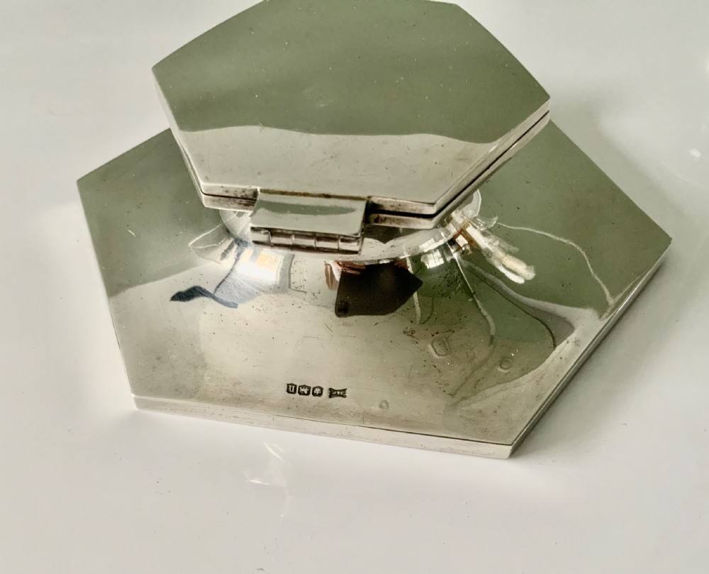 Art Deco silver inkwell View V