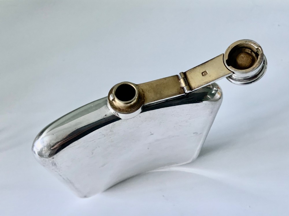 Silver hip flask View IV