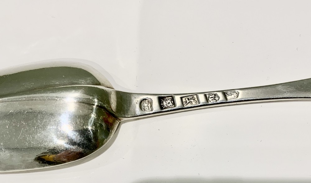 Exeter silver dessert spoon 1730 View III