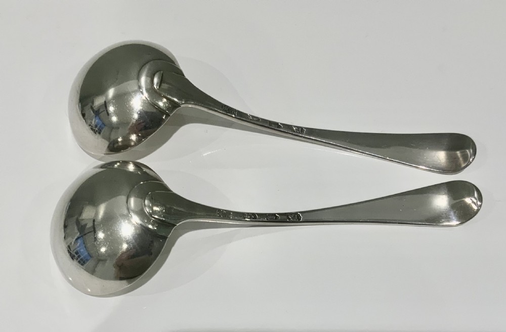 Pair of Hester Bateman silver sauce ladles View II