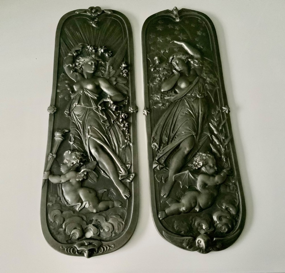 Pair of electrotype door plates late 19th Century